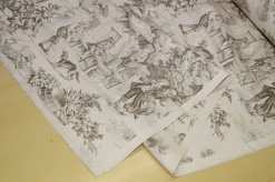 TESSUTO COTONE PANAMA TOILE DE JOUY BEIGE
