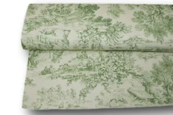 TESSUTO COTONE PANAMA TOILE DE JOUY VERDE