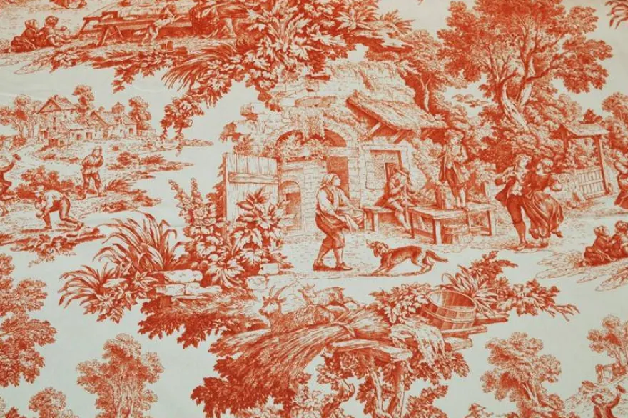 TESSUTO COTONE PANAMA TOILE DE JOUY MATTONE