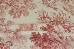 TESSUTO COTONE PANAMA TOILE DE JOUY ROSSO