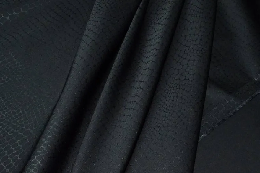 TESSUTO COTONE PITONATO NERO