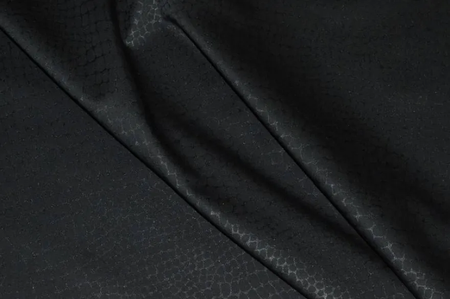 TESSUTO COTONE PITONATO NERO