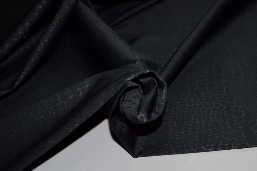 TESSUTO COTONE PITONATO NERO
