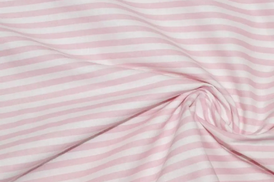 TESSUTO COTONE RIGHE ROSA E CELESTE