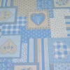 TESSUTO COTONE STAMPATO FANTASIA PATCWORK AZZURRO