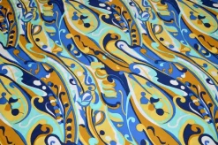 TESSUTO COTONE STREATCH FANTASIA MULTICOLOR AZZURRA
