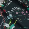 TESSUTO COTONE STRETCH FANTASIA FIORE FONDO NERO