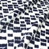 TESSUTO COTONE STRETCH FANTASIA BIANCA E BLU