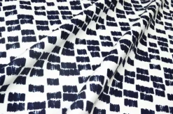 TESSUTO COTONE STRETCH FANTASIA BIANCA E BLU
