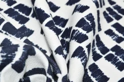 TESSUTO COTONE STRETCH FANTASIA BIANCA E BLU