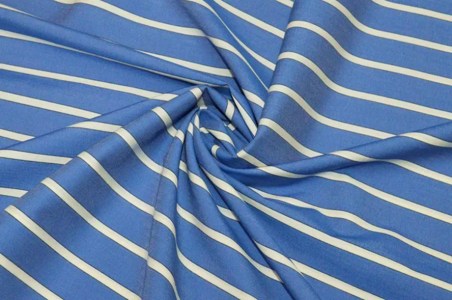 TESSUTO COTONE STRETCH PER CAMICERIA RIGONE AZZURRO