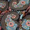 TESSUTO CREPE DE CHINE DISEGNO CASHMERE FONDO NERO