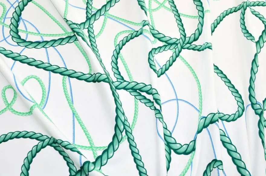 TESSUTO CREPE DE CHINE FANTASIA CORDA VERDE