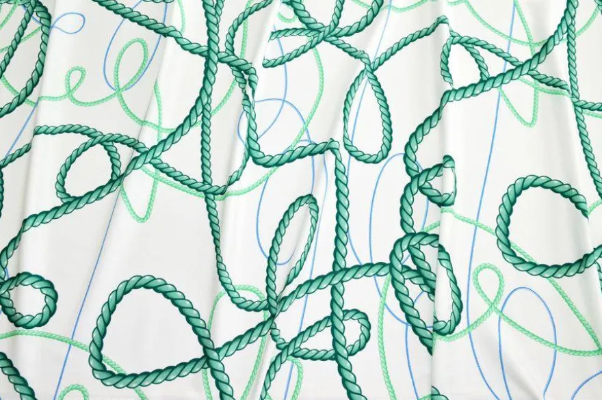 TESSUTO CREPE DE CHINE FANTASIA CORDA VERDE