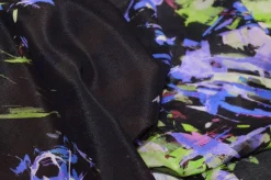 TESSUTO CREPE DE CHINE MISTO SETA FANTASIA ASTRATTA VIOLA