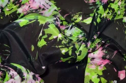 TESSUTO CREPE DE CHINE MISTO SETA FANTASIA ASTRATTA VERDE