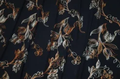 TESSUTO CREPE DE CHINE NERO RICAMATO