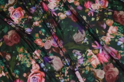 TESSUTO CREPE DE CHINE PURA SETA FANTASIA ROSE