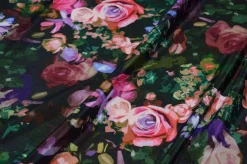 TESSUTO CREPE DE CHINE PURA SETA FANTASIA ROSE