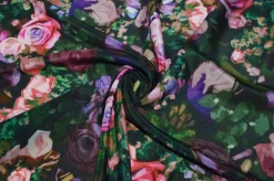 TESSUTO CREPE DE CHINE PURA SETA FANTASIA ROSE