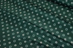 TESSUTO CREPE DE CHINE PURA SETA FANTASIA GEOMETRICA VERDONE