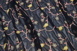 TESSUTO CREPE DE CHINE PURA VISCOSA RICAMATO