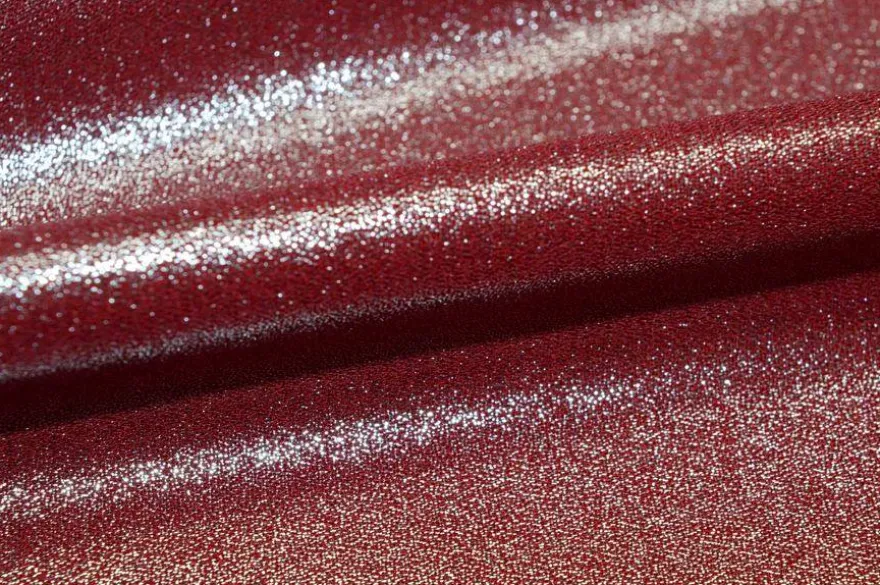 TESSUTO CREPE DE CHINE ROSSO LUREX ARGENTO