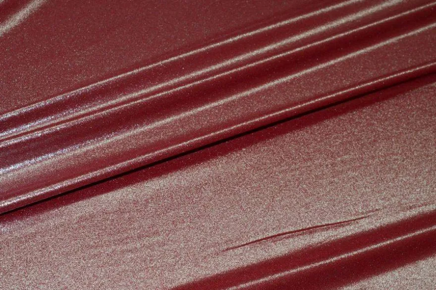 TESSUTO CREPE DE CHINE ROSSO LUREX ARGENTO