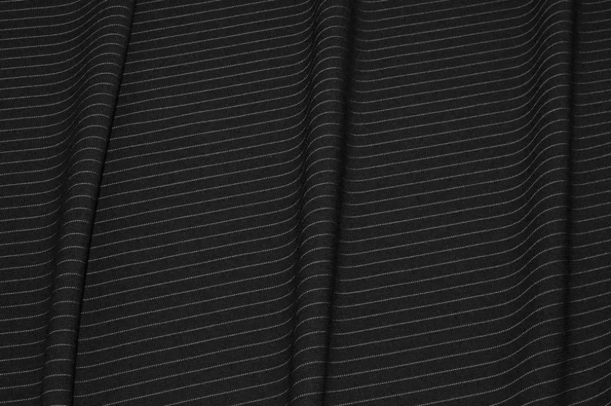 TESSUTO CREPE PURA LANA GESSATO NERO