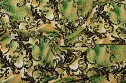 TESSUTO CREPE PURA SETA FANTASIA ALTA MODA VERDE