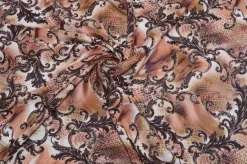 TESSUTO CREPE PURA SETA FANTASIA ALTA MODA BRUCIATO