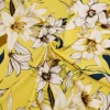 TESSUTO CREPE STRETCH FANTASIA FLOREALE FONDO GIALLO
