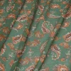 TESSUTO CREPON DISEGNO CASHMERE ARANCIO E VERDE