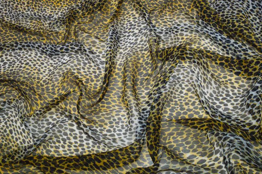 TESSUTO CREPON PURA SETA ANIMALIER