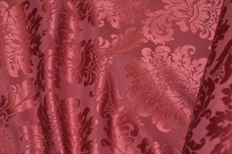 TESSUTO DAMASCATO COORDINATI BORDEAUX