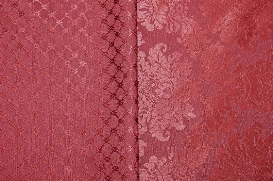 TESSUTO DAMASCATO COORDINATI BORDEAUX