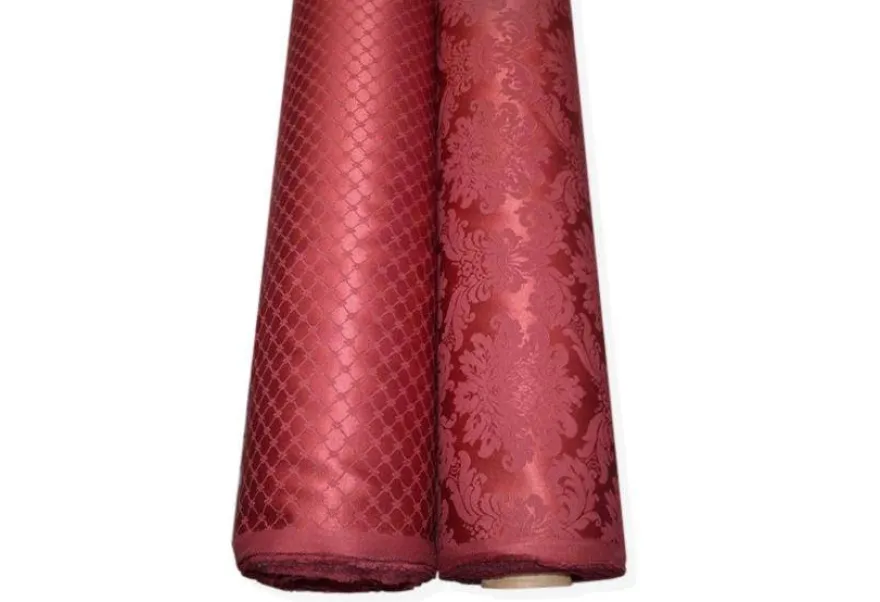 TESSUTO DAMASCATO COORDINATI BORDEAUX