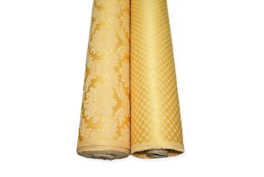 TESSUTO DAMASCATO COORDINATI ORO