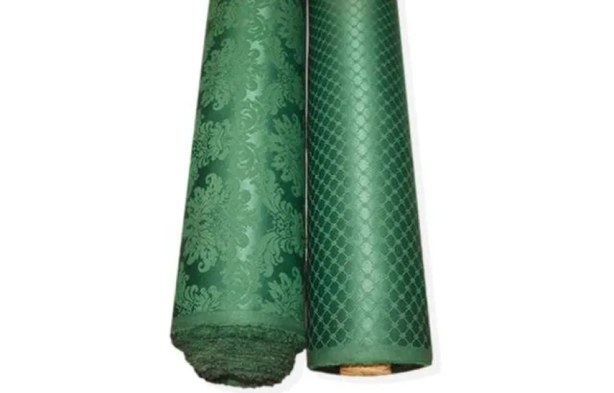 TESSUTO DAMASCATO COORDINATI VERDE