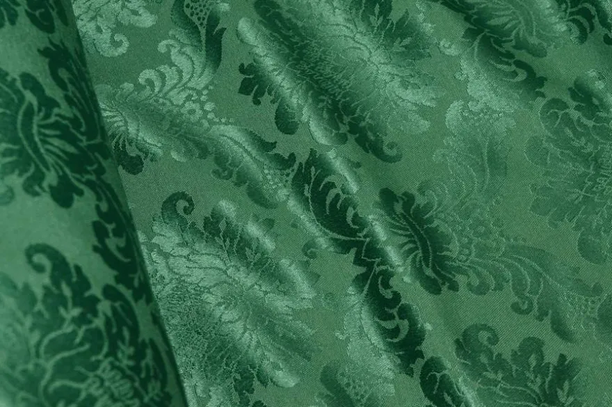 TESSUTO DAMASCATO COORDINATI VERDE