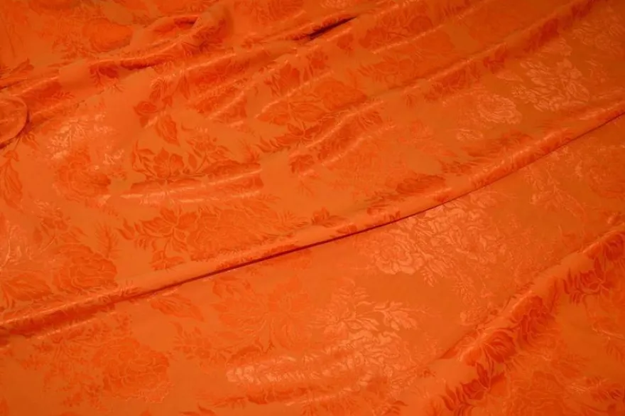 TESSUTO DAMASCATO VISCOSA ARANCIO