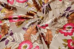 TESSUTO DEVOREH FANTASIA FLOREALE FONDO BEIGE