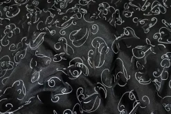 TESSUTO DEVOREH NERO FANTASIA LETTERE