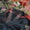 TESSUTO DEVORE' SETA ROSSO/NERO