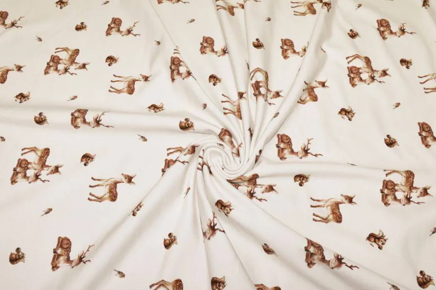 TESSUTO FELPA BIELASTICA IN COTONE FANTASIA BAMBI