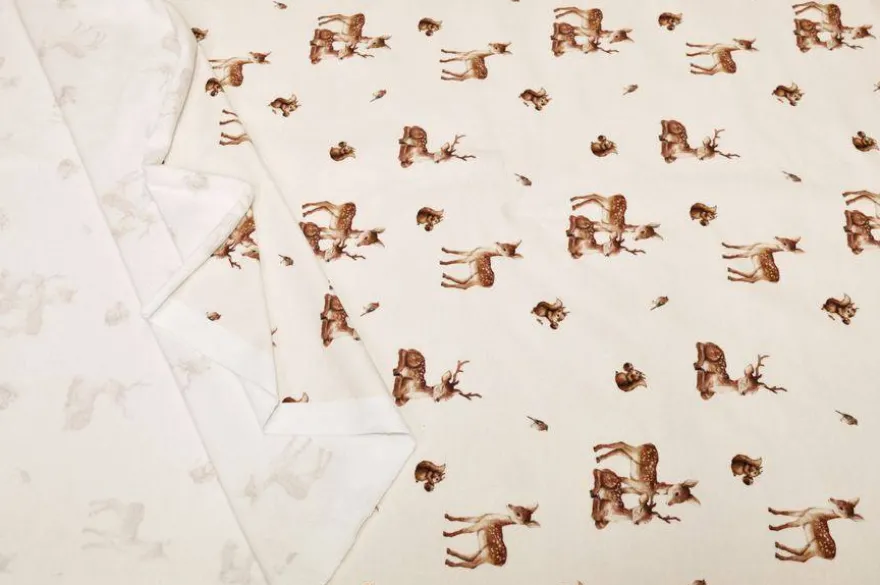 TESSUTO FELPA BIELASTICA IN COTONE FANTASIA BAMBI