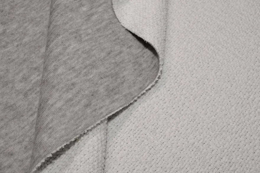 TESSUTO FELPA GRIGIO MEDIO MELANGE