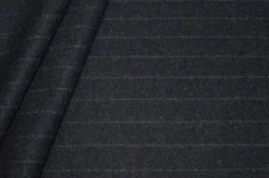 TESSUTO FLANELLA MISTO CASHMERE GESSATO GRIGIO SCURO