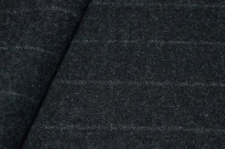 TESSUTO FLANELLA MISTO CASHMERE GESSATO GRIGIO SCURO