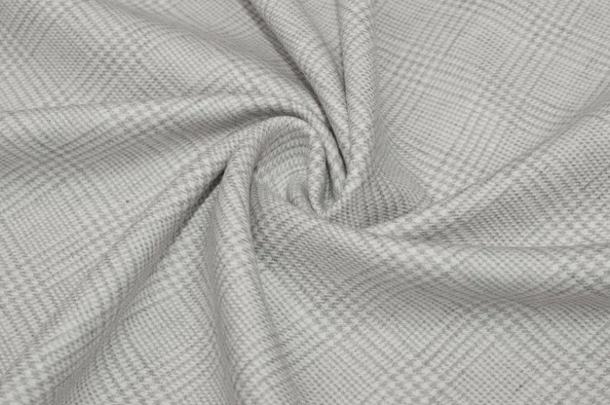 TESSUTO FLANELLA MISTO CASHMERE PRINCIPE DI GALLES GRIGIO CHIARO